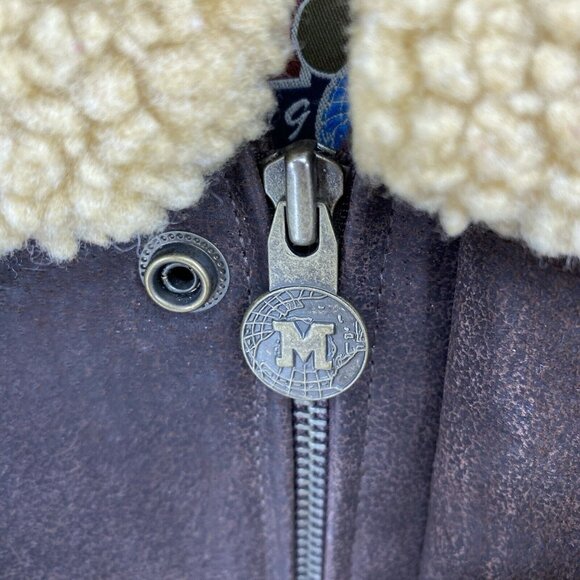 Mickey World Traveler Leather Aviator Bomber Jacket Disney Unlimited Medium - Picture 3 of 6